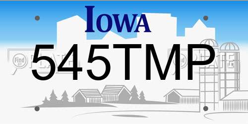 545TMP Iowa License Plate
