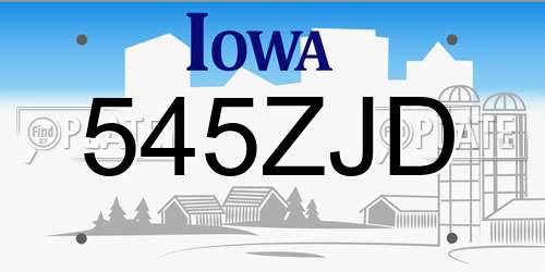 545ZJD Iowa License Plate