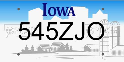 545ZJO Iowa License Plate