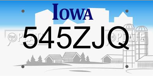 545ZJQ Iowa License Plate