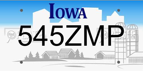 545ZMP Iowa License Plate