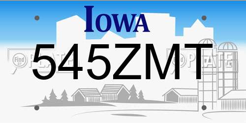 545ZMT Iowa License Plate