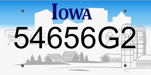 54656G2 Iowa License Plate