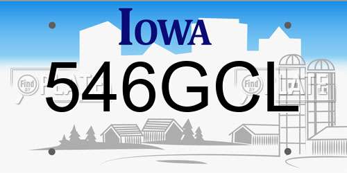 546GCL Iowa License Plate