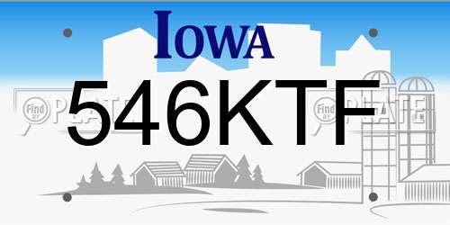 546KTF Iowa License Plate