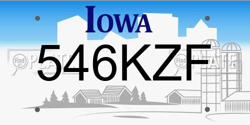 546KZF Iowa License Plate