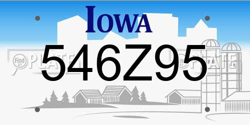546Z95 Iowa License Plate