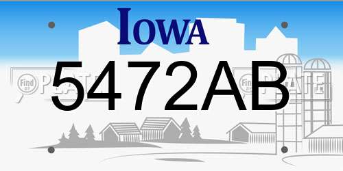 5472AB Iowa License Plate