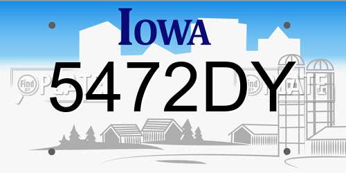 5472DY Iowa License Plate