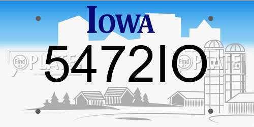 5472IO Iowa License Plate