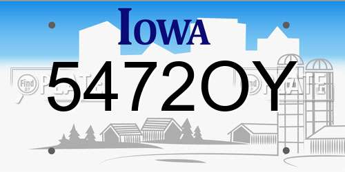5472OY Iowa License Plate