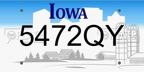 5472QY Iowa License Plate