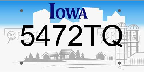 5472TQ Iowa License Plate