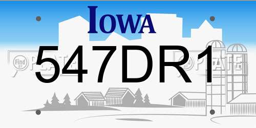 547DR1 Iowa License Plate