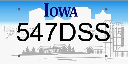 547DSS Iowa License Plate