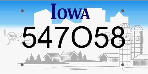 547O58 Iowa License Plate