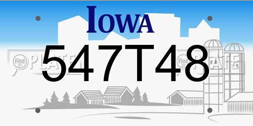 547T48 Iowa License Plate