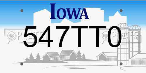 547TT0 Iowa License Plate