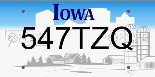 547TZQ Iowa License Plate