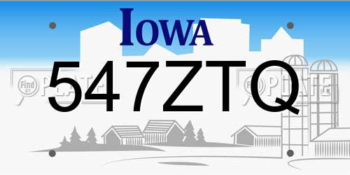 547ZTQ Iowa License Plate