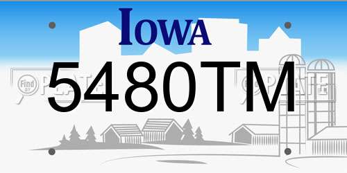 5480TM Iowa License Plate
