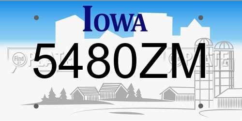 5480ZM Iowa License Plate