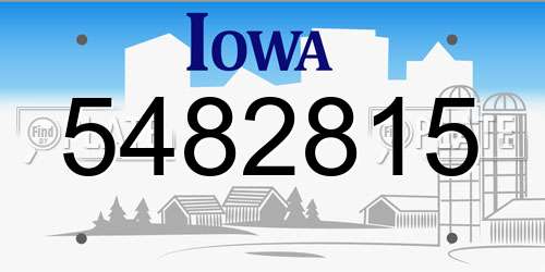 5482815 Iowa License Plate