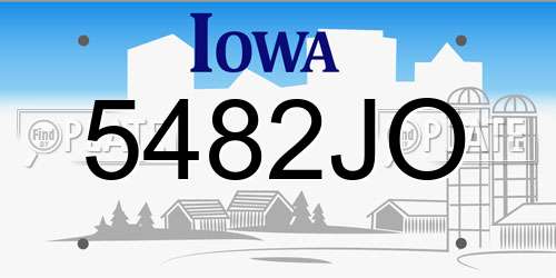 5482JO Iowa License Plate
