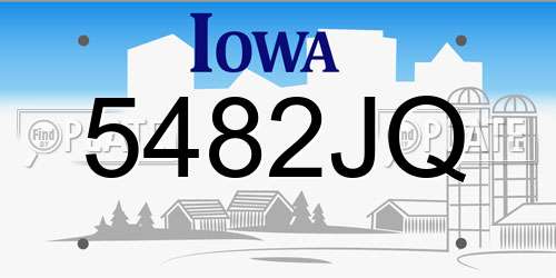 5482JQ Iowa License Plate
