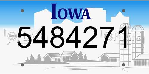 5484271 Iowa License Plate
