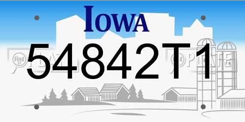 54842T1 Iowa License Plate