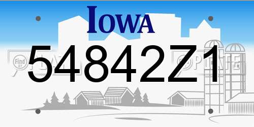 54842Z1 Iowa License Plate