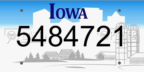 5484721 Iowa License Plate