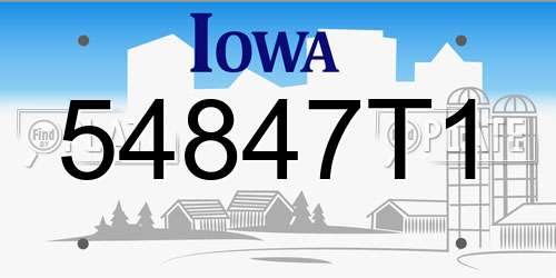 54847T1 Iowa License Plate