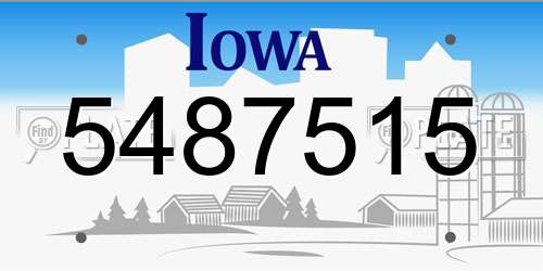 5487515 Iowa License Plate
