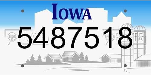 5487518 Iowa License Plate