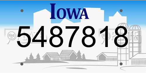 5487818 Iowa License Plate