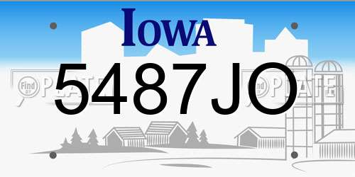 5487JO Iowa License Plate