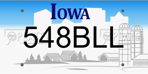 548BLL Iowa License Plate