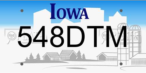 548DTM Iowa License Plate