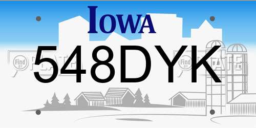 548DYK Iowa License Plate