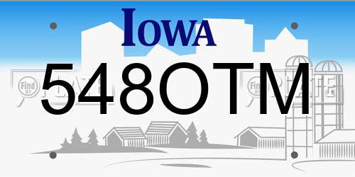 548OTM Iowa License Plate