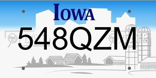 548QZM Iowa License Plate