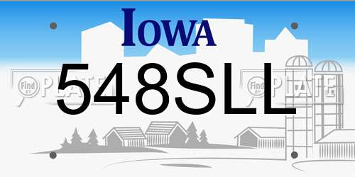 548SLL Iowa License Plate