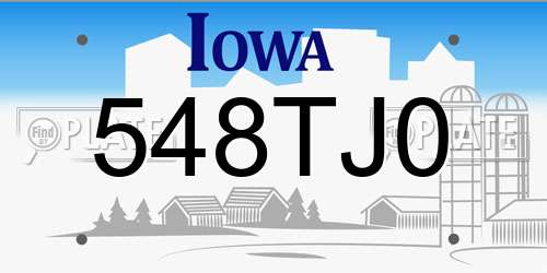 548TJ0 Iowa License Plate