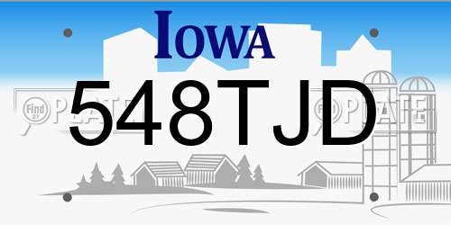 548TJD Iowa License Plate