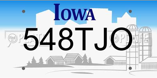 548TJO Iowa License Plate