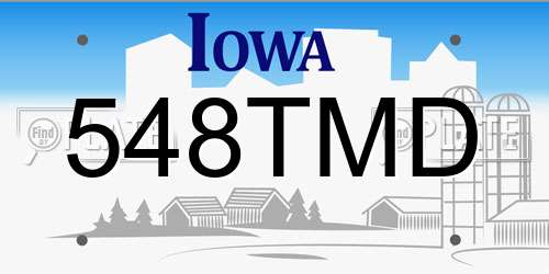 548TMD Iowa License Plate