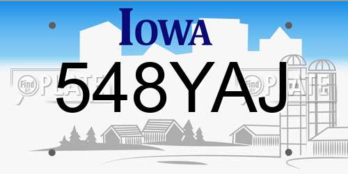 548YAJ Iowa License Plate