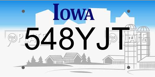 548YJT Iowa License Plate